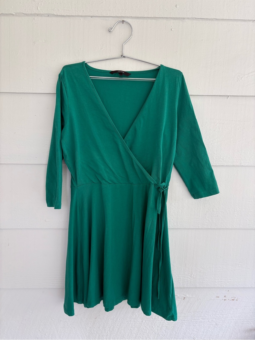 Vero Moda Green Wrap Dress Medium 3/4 Sleeve Fit & Flare Tie Waist Cottagecore